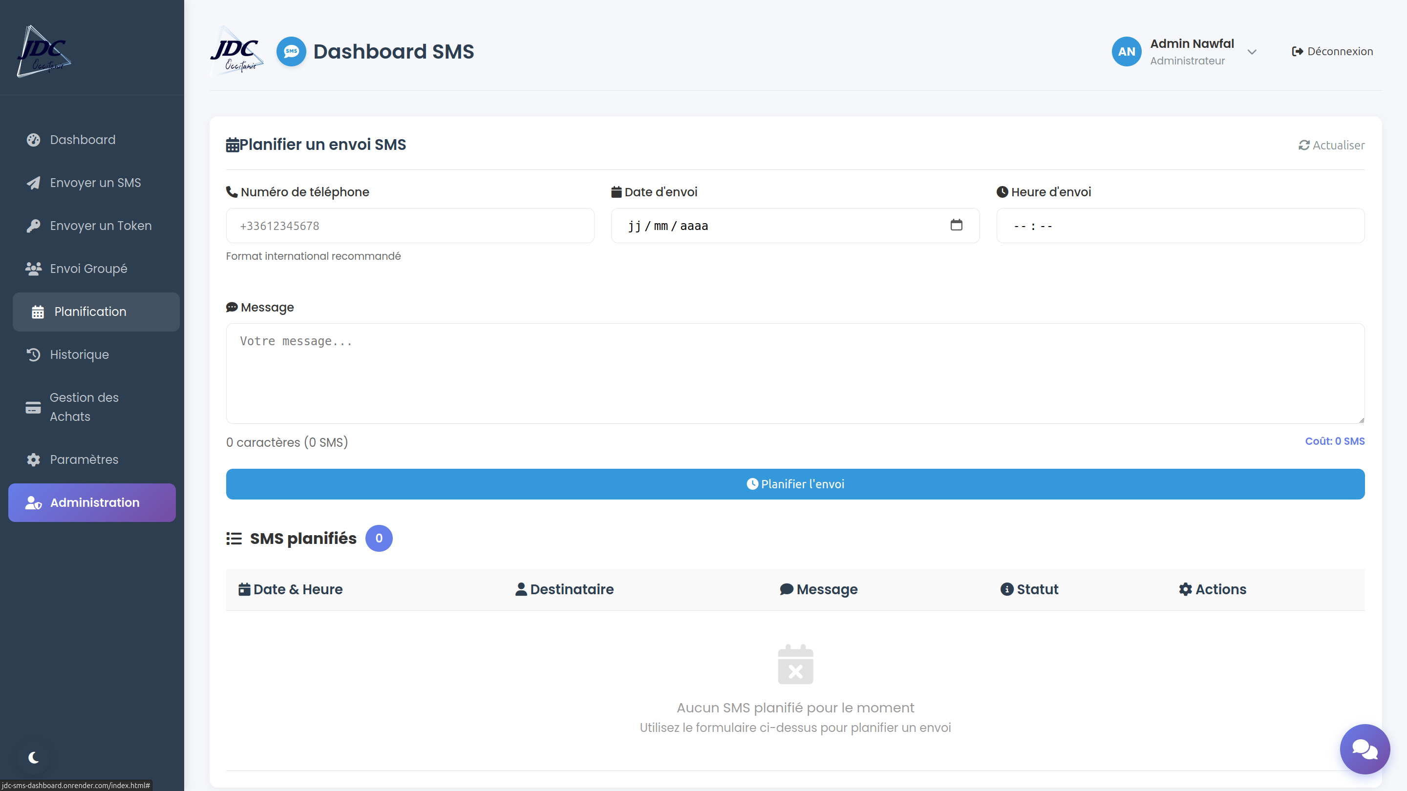 SMS scheduling